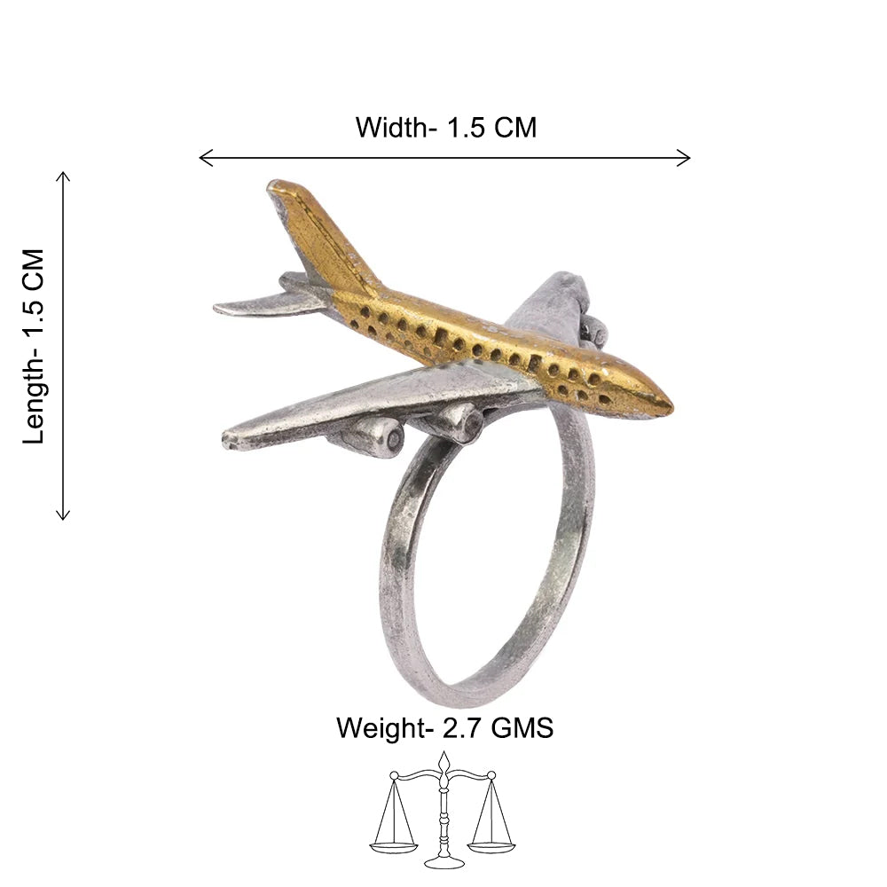 Vimaan- Silver oxidised ring