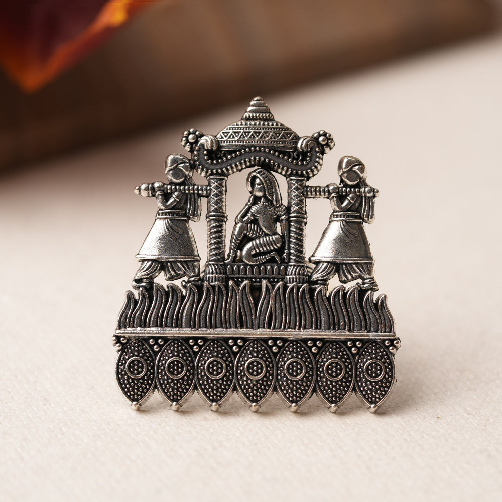 Ranjhana- Silver oxidised ring