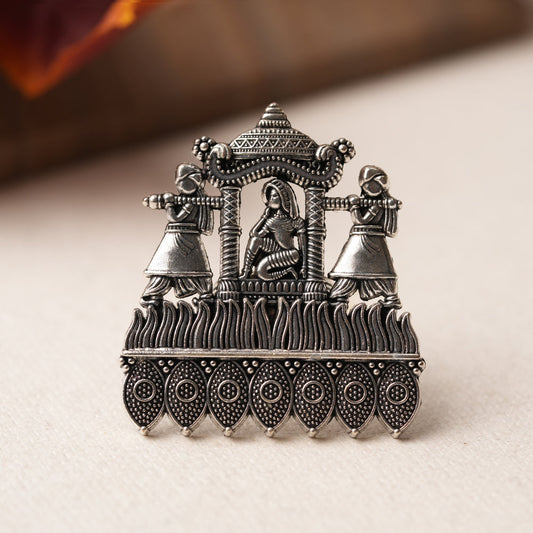 Ranjhna- Silver oxidised ring