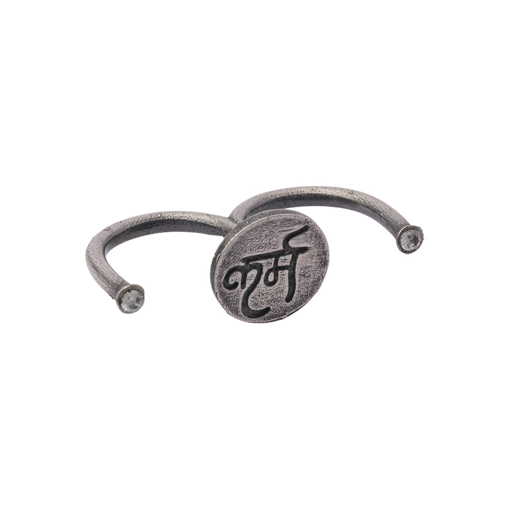 Jyotsna- Silver oxidised ring