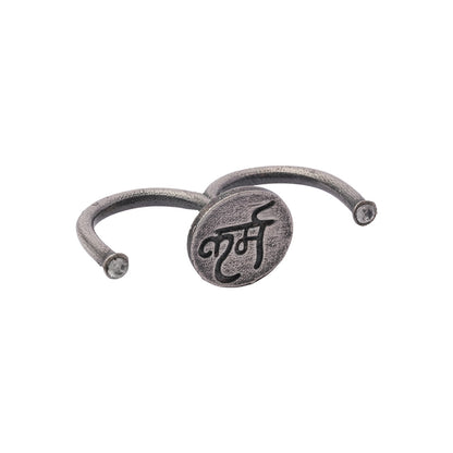 Jyotsna- Silver oxidised ring