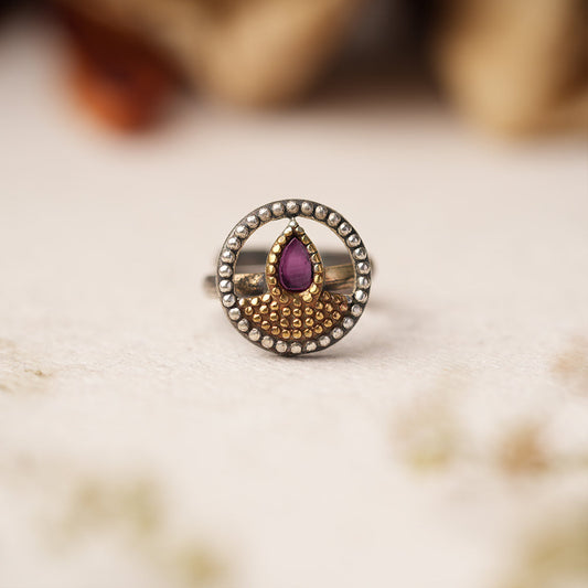 Sanskriti- Silver oxidised ring