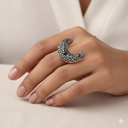 Indu-Silver oxidised ring