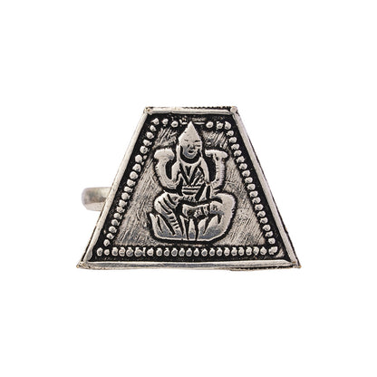 Vaibhavi- Silver oxidised ring