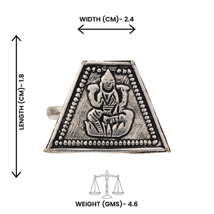 Vaibhavi- Silver oxidised ring