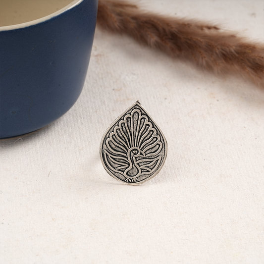 Manohar- Silver oxidised ring