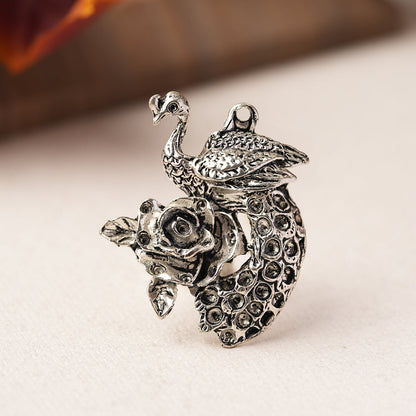 Morvalli- Silver oxidised ring