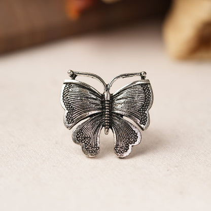 Charulata- Silver oxidised ring