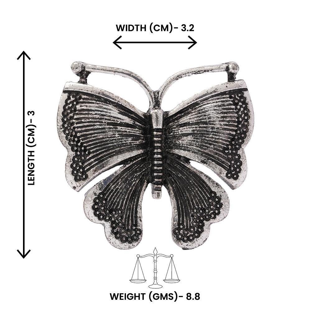 Charulata- Silver oxidised ring