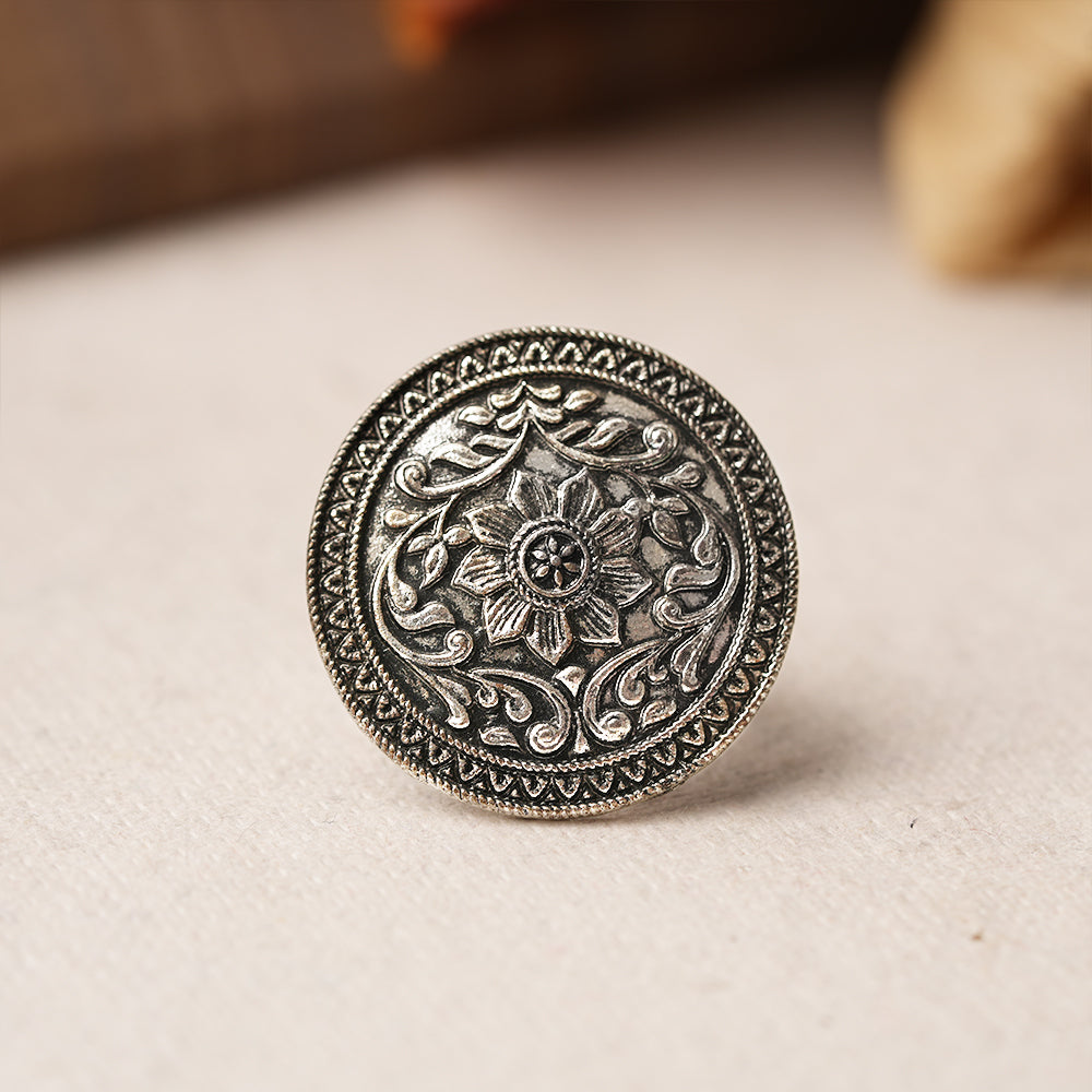 Madhurima-Silver oxidised ring