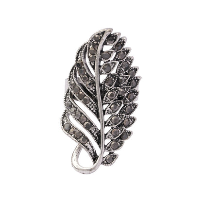 Ragini- Silver oxidised ring