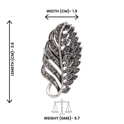 Ragini- Silver oxidised ring