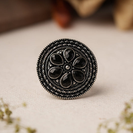 Rashmi- Silver oxidised ring (Black)Silver oxidised ring