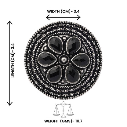 Rashmi- Silver oxidised ring (Black)