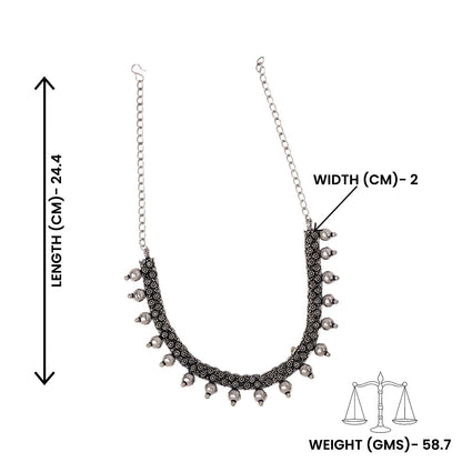 Saanjh- Brass Oxidised Necklace