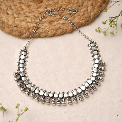 Mrinala-Brass Oxidised Necklace