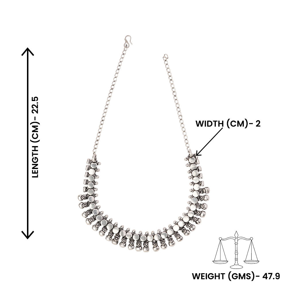 Mrinala-Brass Oxidised Necklace