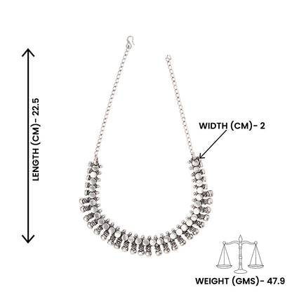 Mrinala-Brass Oxidised Necklace