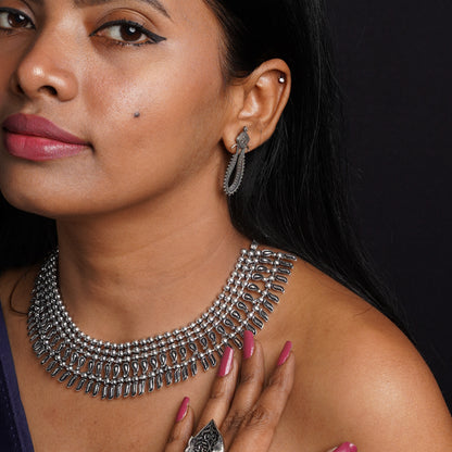 Rajmohini- Brass Oxidised Necklace