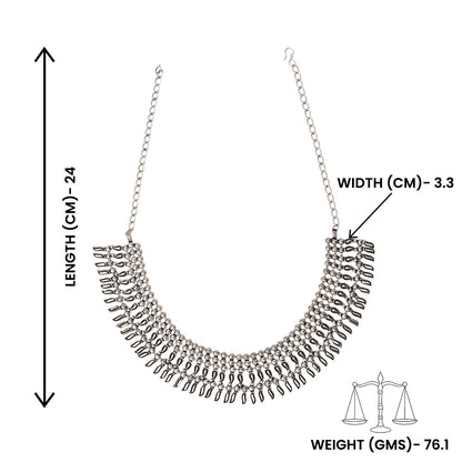 Rajmohini- Brass Oxidised Necklace