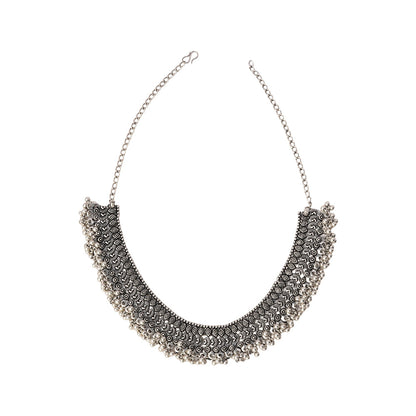 Subhaga- Brass Oxidised Necklace