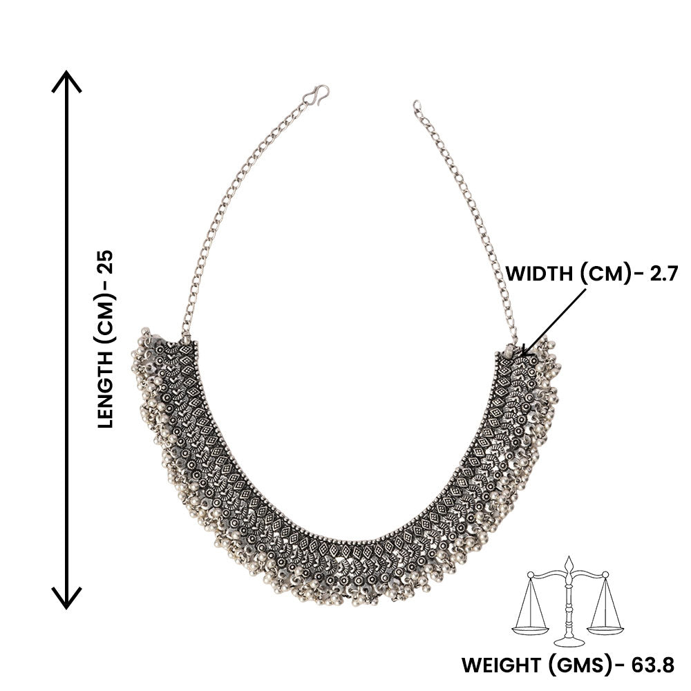 Subhaga- Brass Oxidised Necklace