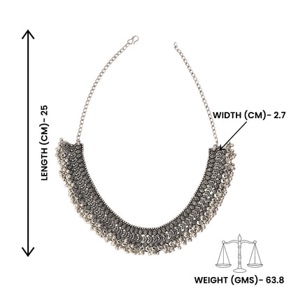 Subhaga- Brass Oxidised Necklace