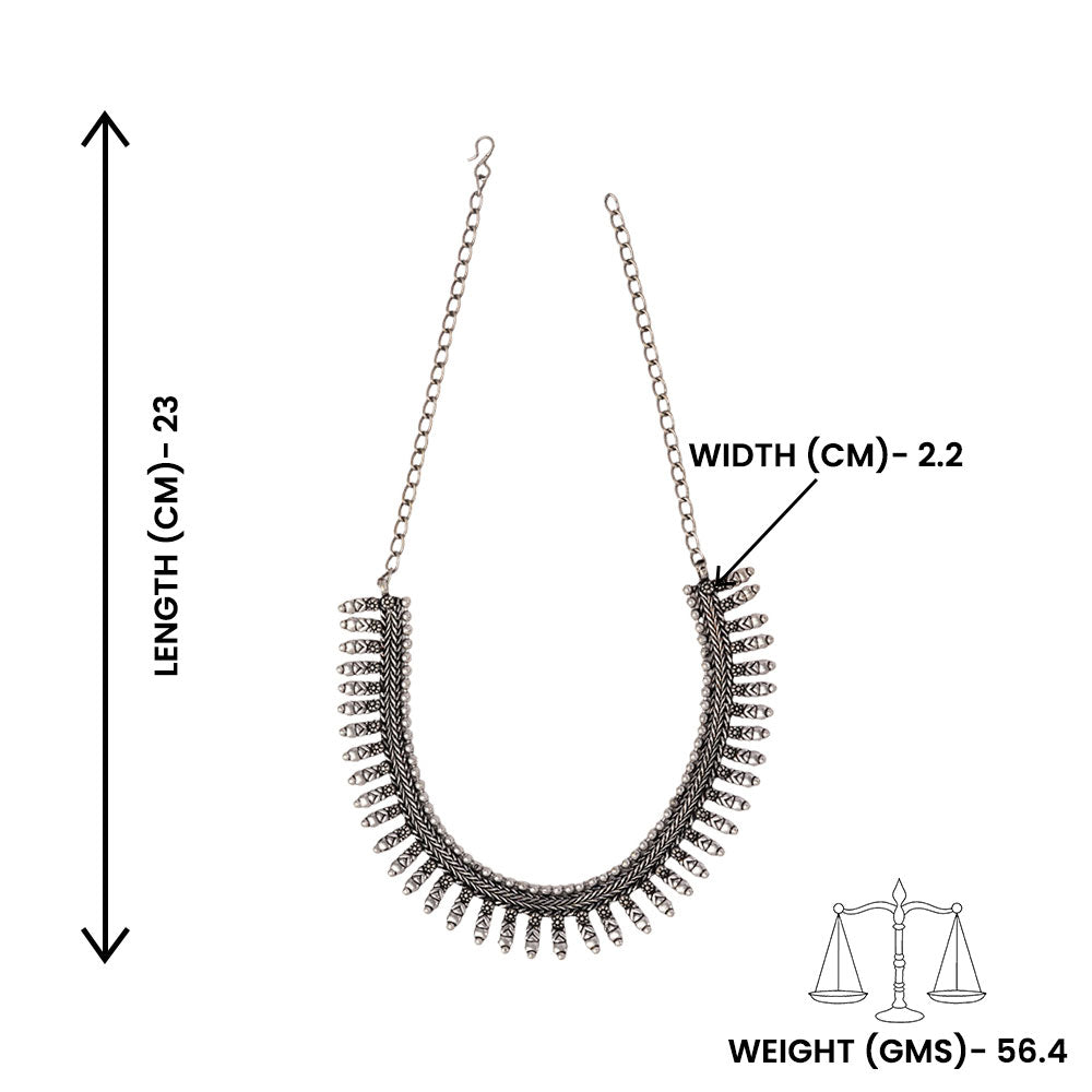 Vanya- Silver toned brass Necklace