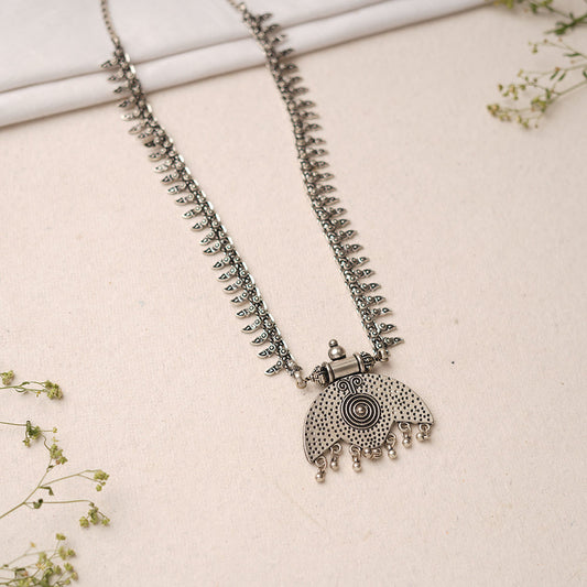 Kavya- Silver toned brass Necklace