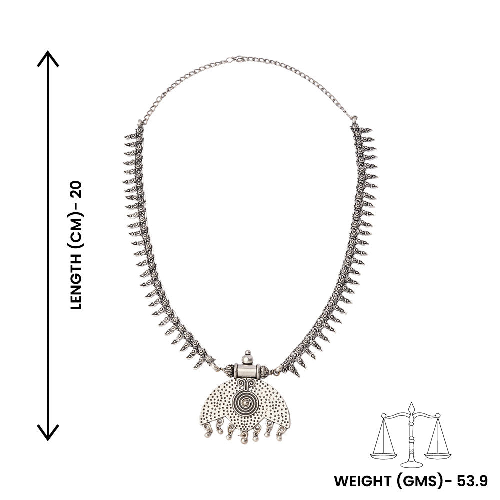 Kavya- Silver toned brass Necklace