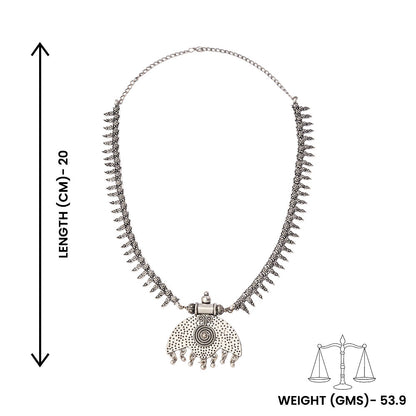 Kavya- Silver toned brass Necklace