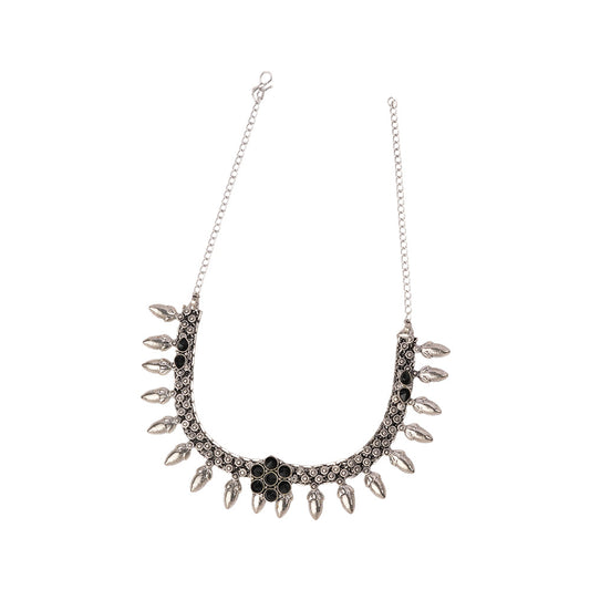 Rupangi- Black stone Brass Neckpiece