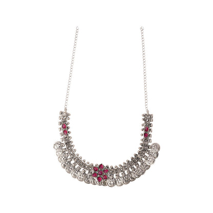 Manimala- Red stone Coin Brass Neckpiece