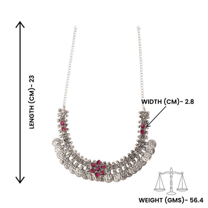 Manimala- Red stone Coin Brass Neckpiece
