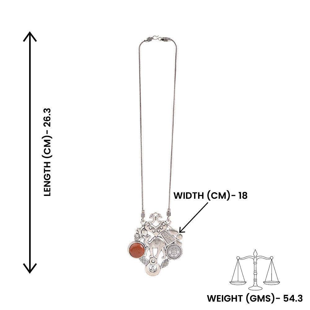 Maitri- Rajasthani Oxidised Neckpiece(Red)