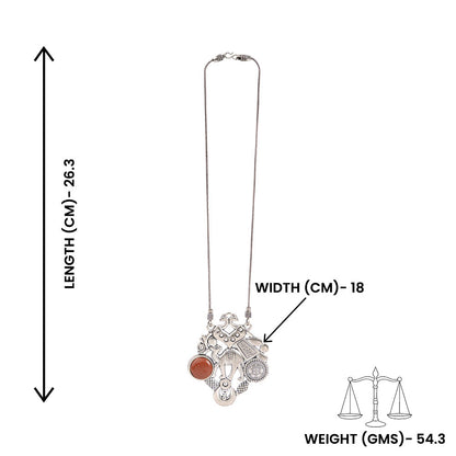 Maitri- Rajasthani Oxidised Neckpiece(Red)