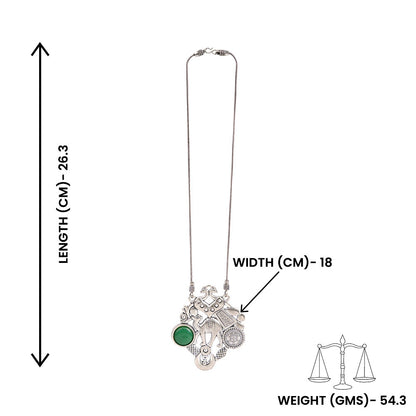 Maitri- Rajasthani Oxidised Neckpiece(Green)