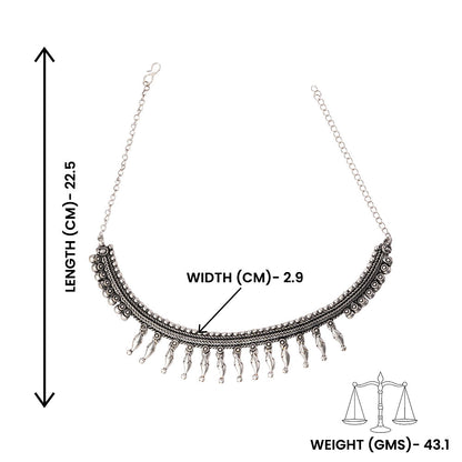 Shyamalika- Brass Oxidised Necklace