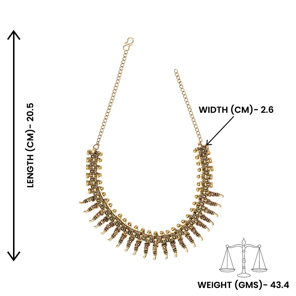 Shringarika-Brass Oxidised Necklace