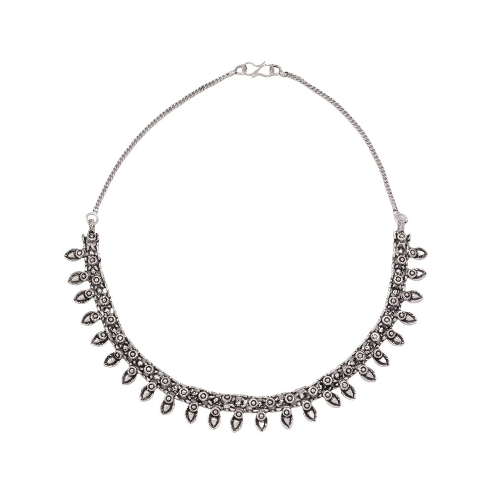Shilpkala- Silver Brass Oxidised Neckpiece