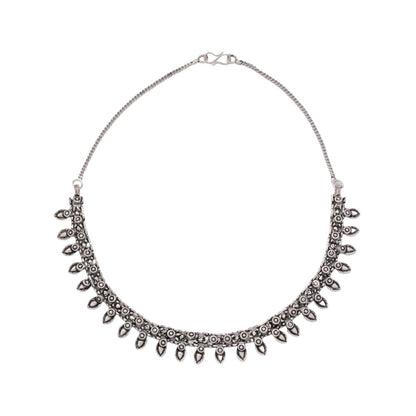 Shilpkala- Silver Brass Oxidised Neckpiece
