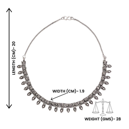 Shilpkala- Silver Brass Oxidised Neckpiece