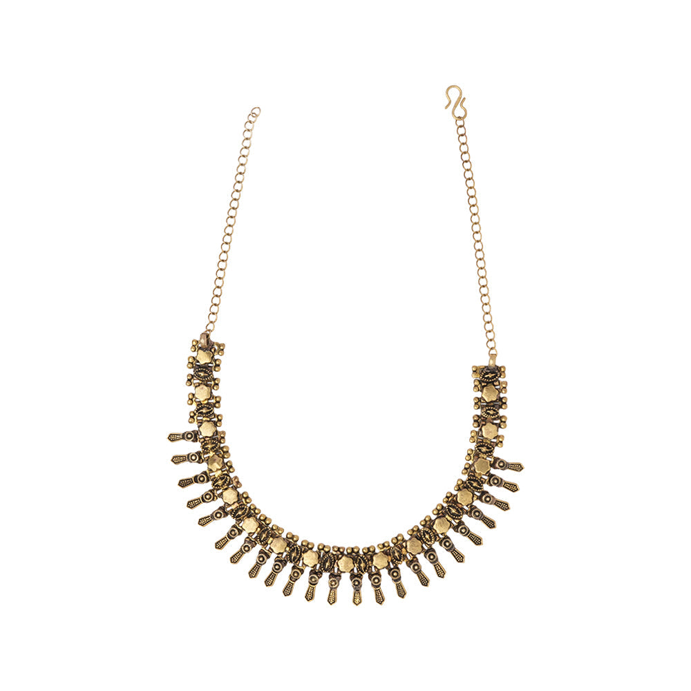Sragini-Brass Oxidised Necklace