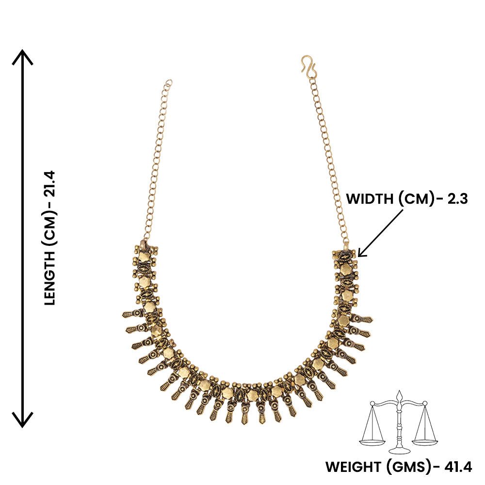 Sragini-Brass Oxidised Necklace