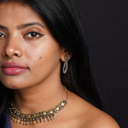 Sragini-Brass Oxidised Necklace