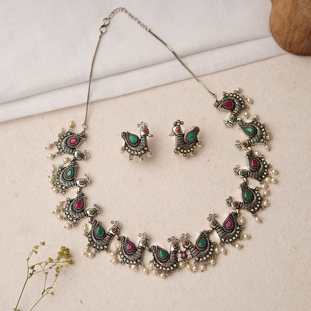 Shobhita – Silver-Toned Brass Necklace Set