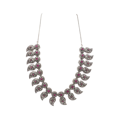 Parampara- Oxidised Neckpiece Set (Red)