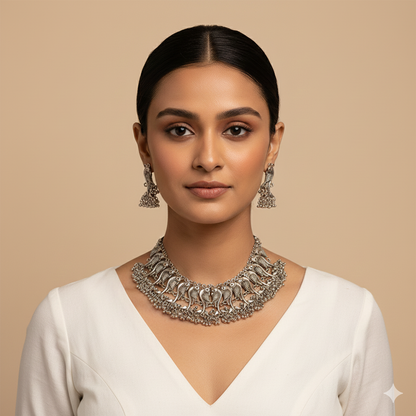 Tanirika- Oxidised Necklace Set