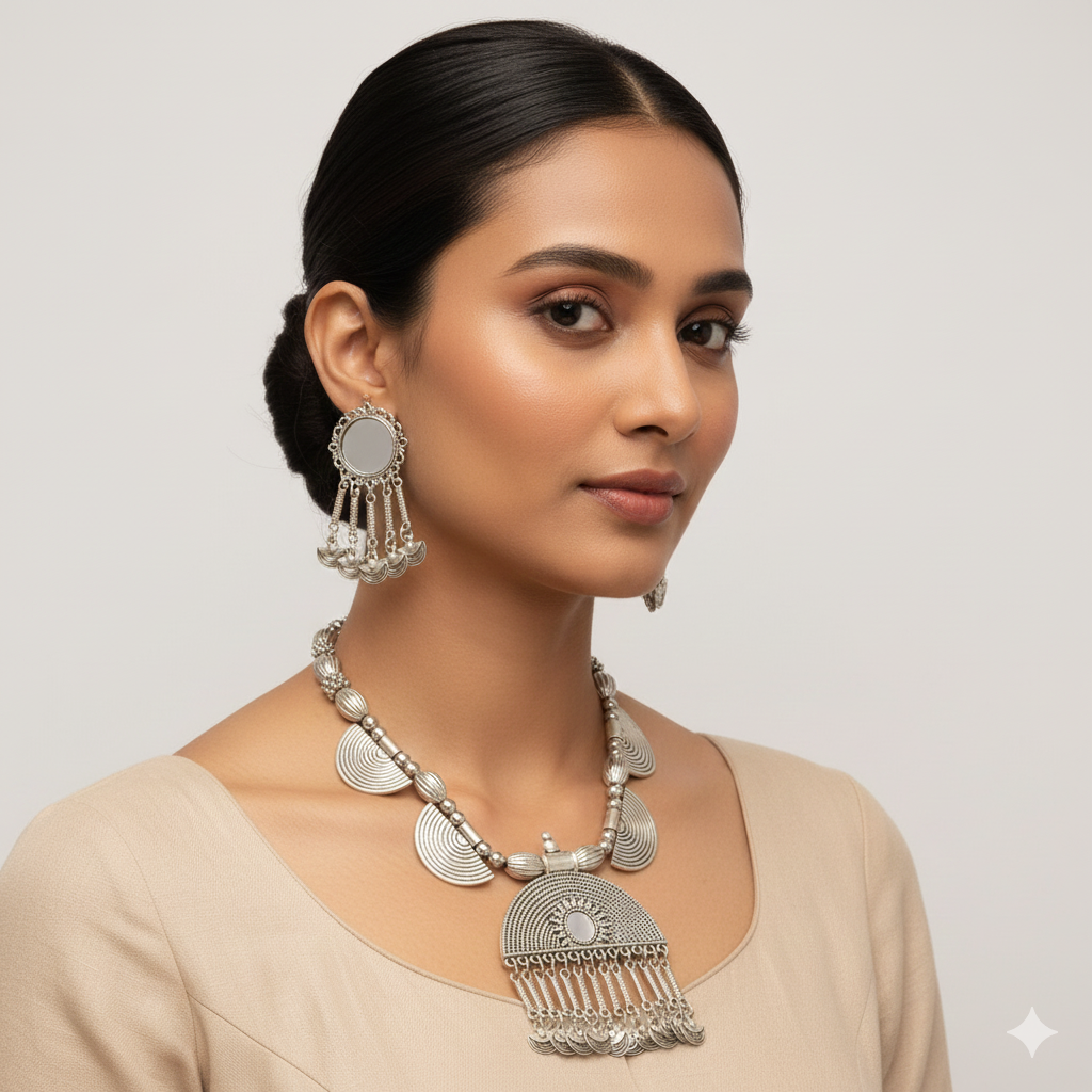 Ratnavali — Oxidised Necklace Set