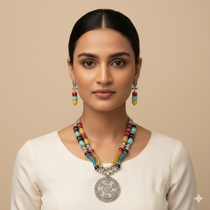 Sharvangi- Oxidised Necklace Set